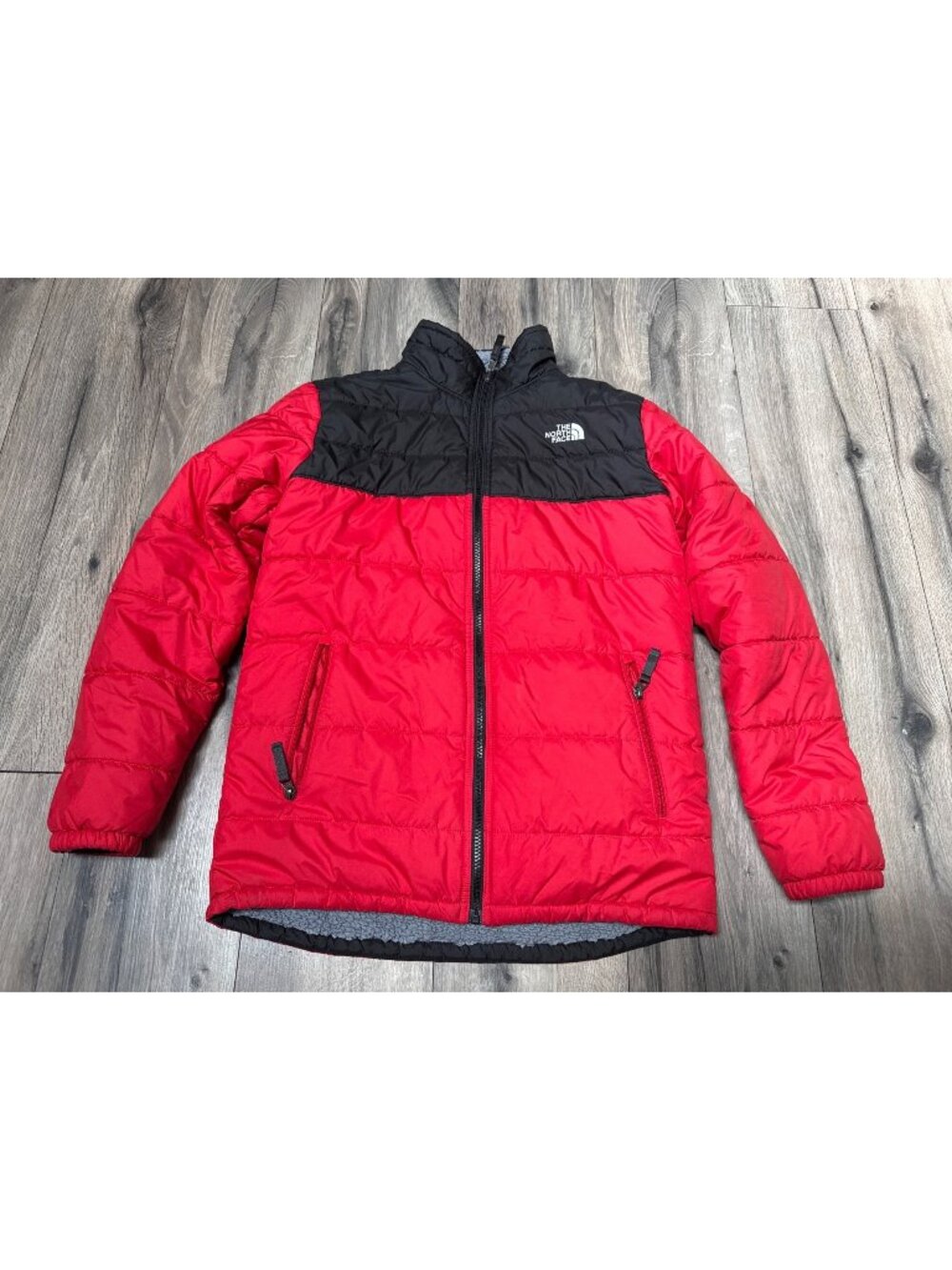 The North Face Boys Reversible Red & Gray Sherpa Fleece Jacket XL (18/20) Warm W